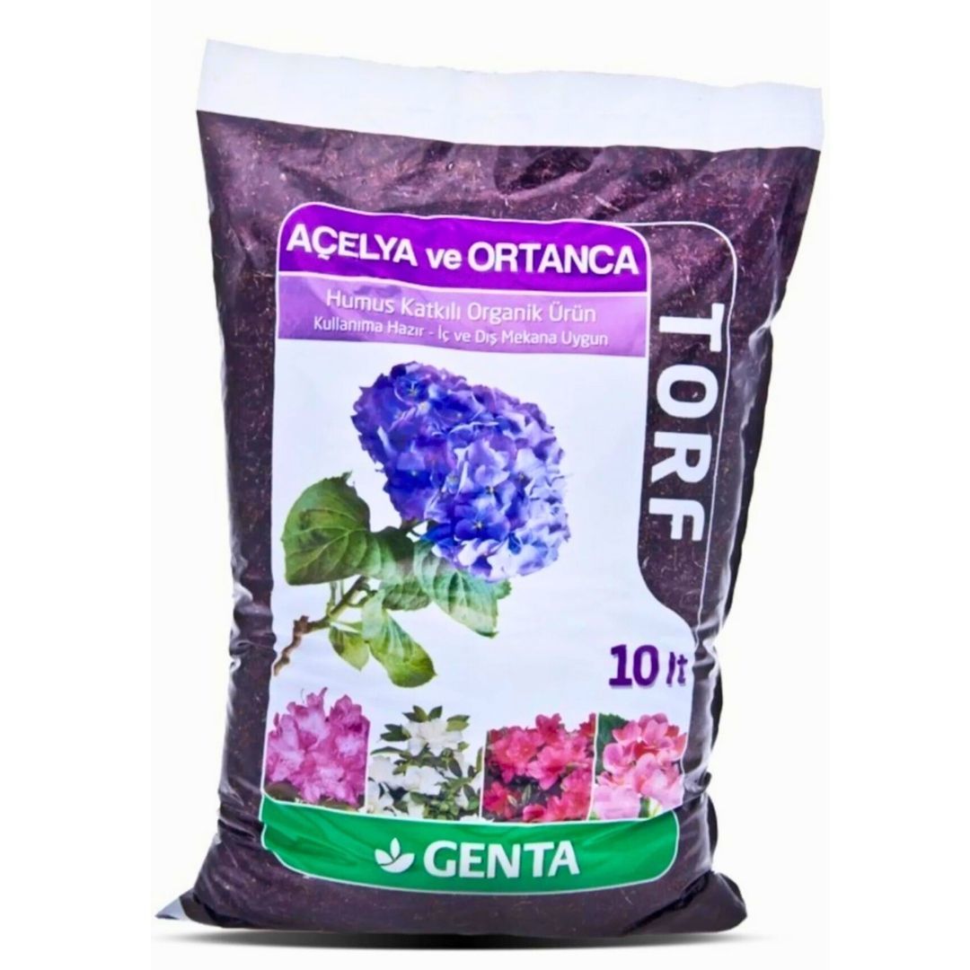 Genta Açelya ve Ortanca Torfu 10 Lt / Humus Katkılı Organik Ürün / Kullanıma Hazır İç Ve Dış Mekana Uygun