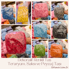 Dekoratif Renkli Taş – Teraryum, Saksı ve Peyzaj Taşı (1,3 Kg Paket)