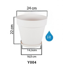 Serinova Yalı Saksı Seperatörlü  No:4 24 cm, 6 Litre