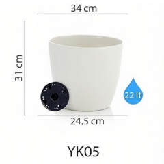 Serinova Yakut Saksı No:5 Drenaj Aparatı ile Birlikte 34cm, 22 Litre