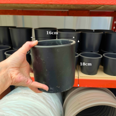 Seramik Saksı Siyah 16 cm – 18 cm Yükseklik