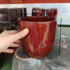 Seramik Saksı Bordo 16 cm – 18 cm Yükseklik