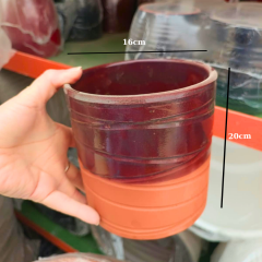 Seramik Saksı Kremit Bordo 16 cm – 20 cm Yükseklik