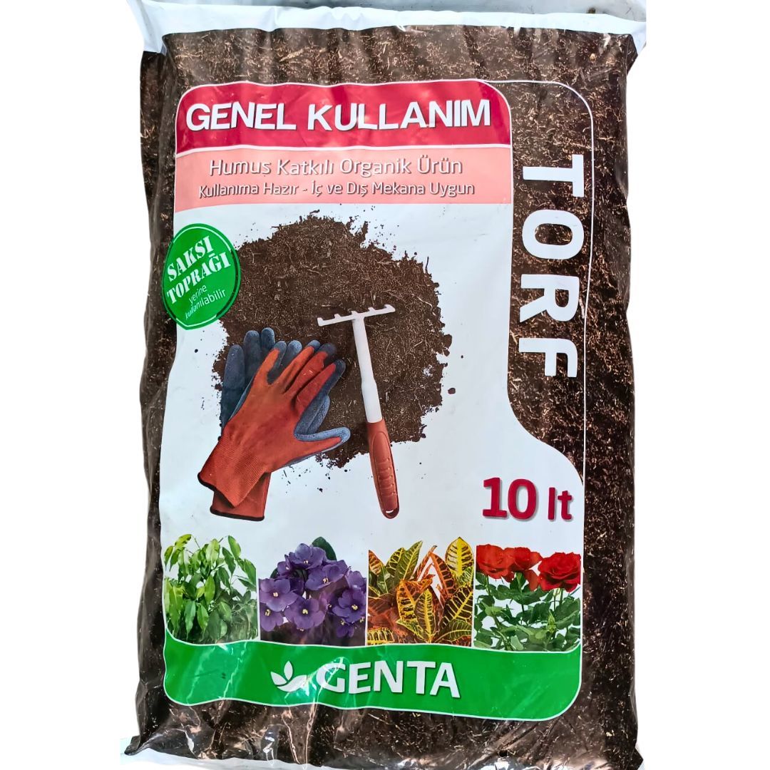 Genta Genel Kullanım Torfu 10 Lt / Humus Katkılı Organik Ürün / Kullanıma Hazır İç Ve Dış Mekana Uygun