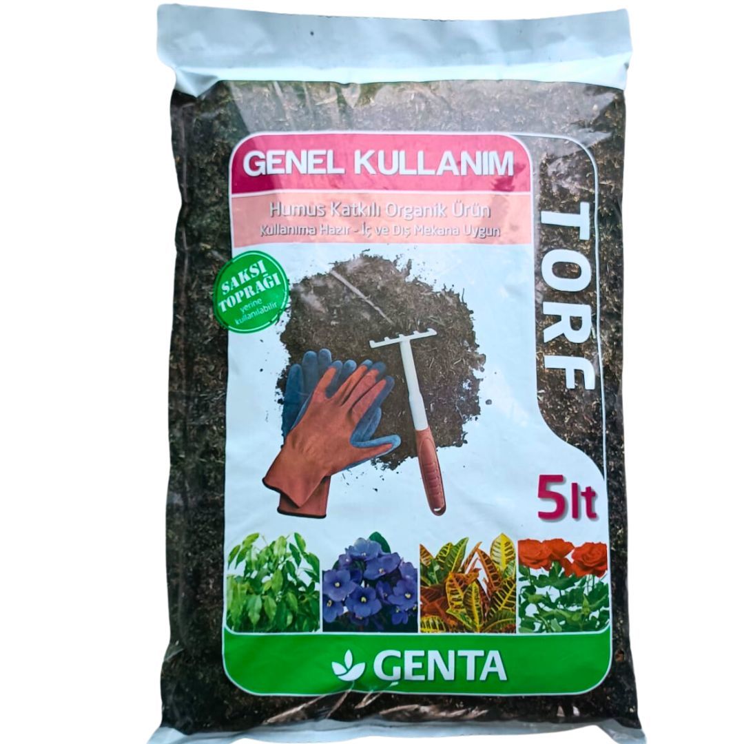 Genta Genel Kullanım Torfu 5 Lt / Humus Katkılı Organik Ürün / Kullanıma Hazır İç Ve Dış Mekana Uygun