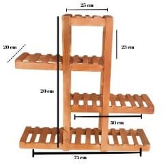 Tohumevi101 Saksı Stantı - %100 Doğal Masif Ahşap