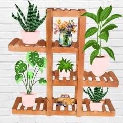 Tohumevi101 Saksı Stantı - %100 Doğal Masif Ahşap