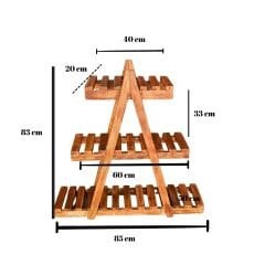 Tohumevi102 Saksı Stantı - %100 Doğal Masif Ahşap