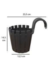 Poliwork Akasya Tekli Kolay Askı Pembe Saksı - 1,50 L