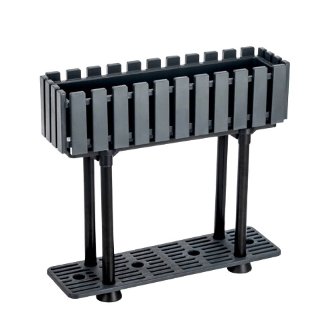 Poliwork Akasya Çit Balkon Stand80 Antrasit Saksı - 15 L