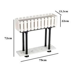 Poliwork Akasya Çit Balkon Stand80 Antrasit Saksı - 15 L